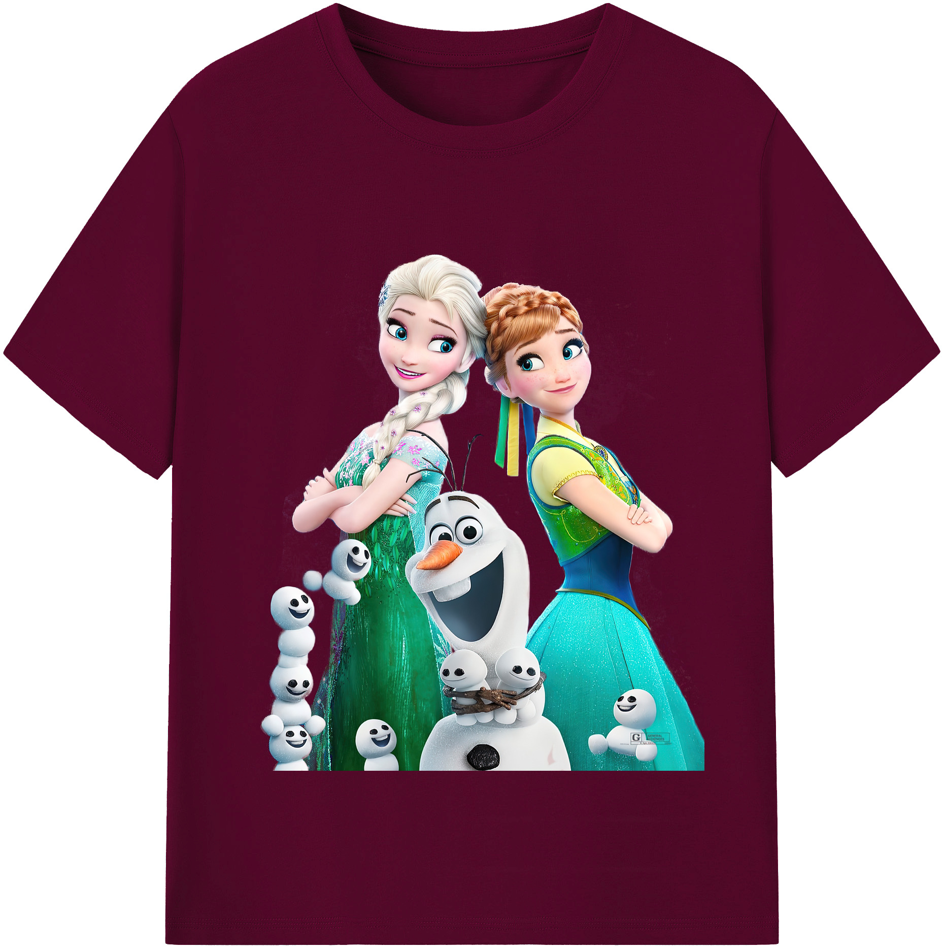 （画像用） アナと雪の女王 アンナ エルサ Frozen Anna Elsa レディースカジュアルプリントTシャツ（綿100％）